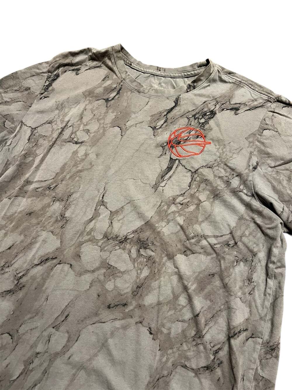 Nike Gray Marble Print Basketball Swoosh T-Shirt XL